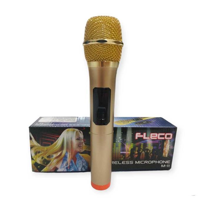 Fleco Microphone wireless M-11 mic karaoke tanpa kabel