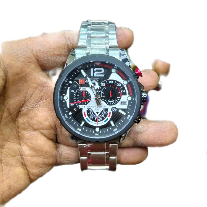 JAM TANGAN PRIA AUXLAND STAINLISTIL ORIGINAL TAHAN AIR MODELNYA KEREN SPORTY MANTAP PENUH GAYA CRONO