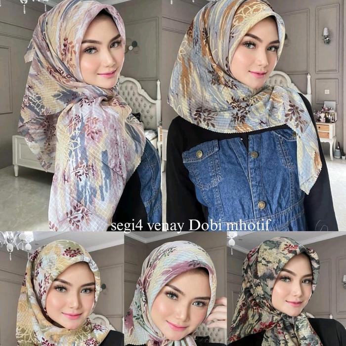 Hijab jilbab segiempat viney  motif premium laser cut original imah scarf