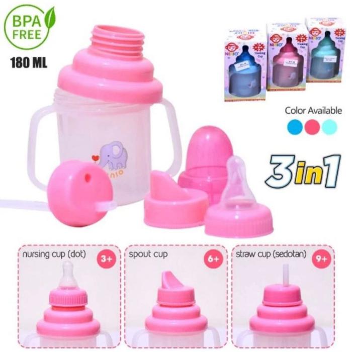 Botol Minum Bayi Training Cup 3in1 Ninio / botol minum anak karakter R-44