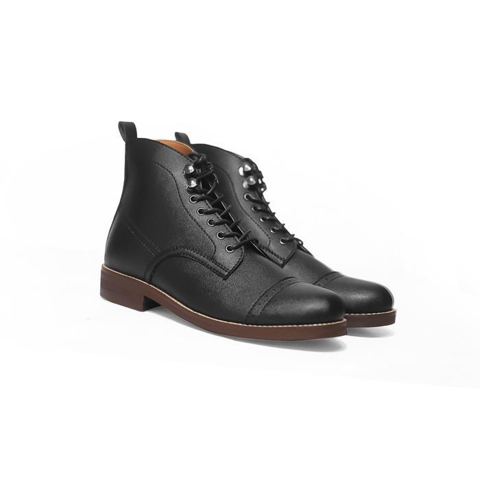 Sepatu Boots Hight Kerja Lapangan Kantor Pria S Hades Shoes Hitam Black - Brygancraftmanship
