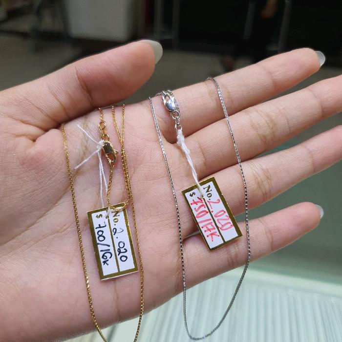 Kalung Model Italy Santa Emas Kuning Putih 2.02 Gram 700 16K 750 17K