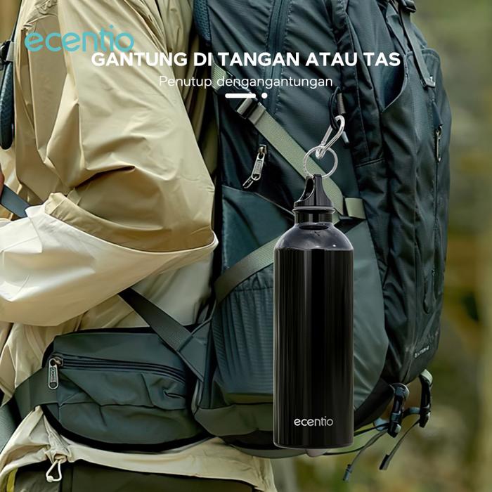ecentio botol minum sepeda Portable 750ml/1000ml Cangkir aluminium Anti Bocor Anti tumpah olahraga s