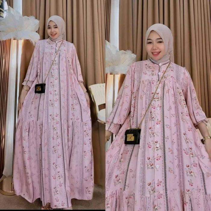 Davia Dress Gamis Davia Gamis Lebaran Muslim Panjang Wanita Motif