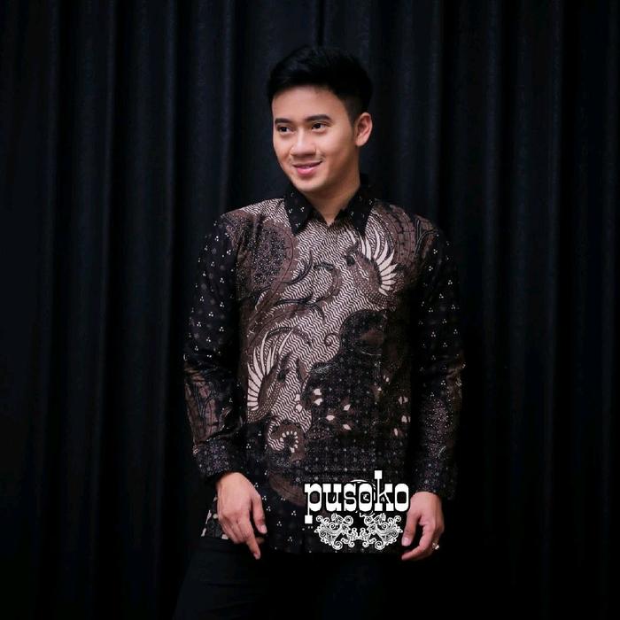 Kemeja Batik Cucak rowo Pria Lengan Panjang Size M L XL XXL Slim fit Baju Kantor Kerja Kemeja Batik 