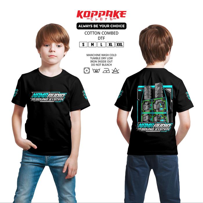 Kaos Anak Sound System Gratis Nama Audio Desain Sound Fullset Keren Biru Stabilo Lengan Pendek Baju 