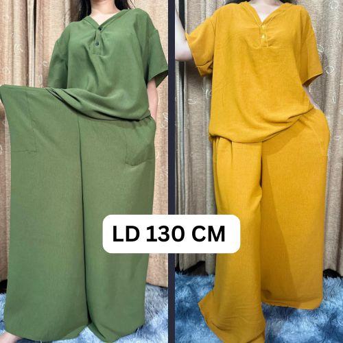 TERBARU SETELAN SET RANIA LONG CELANA PANJANG JUMBO LD 130 BUSUI FRIENDLY KRINGKEL PREMIUM WANITA SO