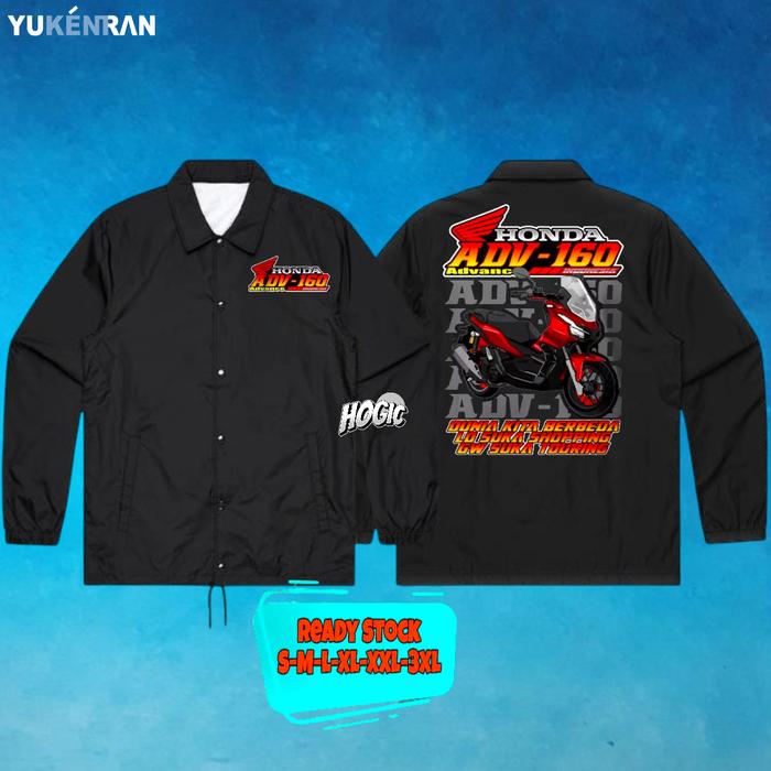 JAKET COACH OTOMOTIF RIDING ADV 160 ADVENSE TOURING DESIGN SIMPLE KEREN CASUAL BAHAN ANTI AIR COACH 