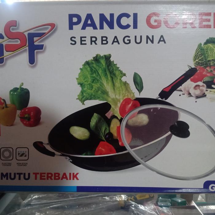Wajan Gagang Tutup Kaca Enamel 32cm G-1032K / Wajan Gagang Tutup Kaca