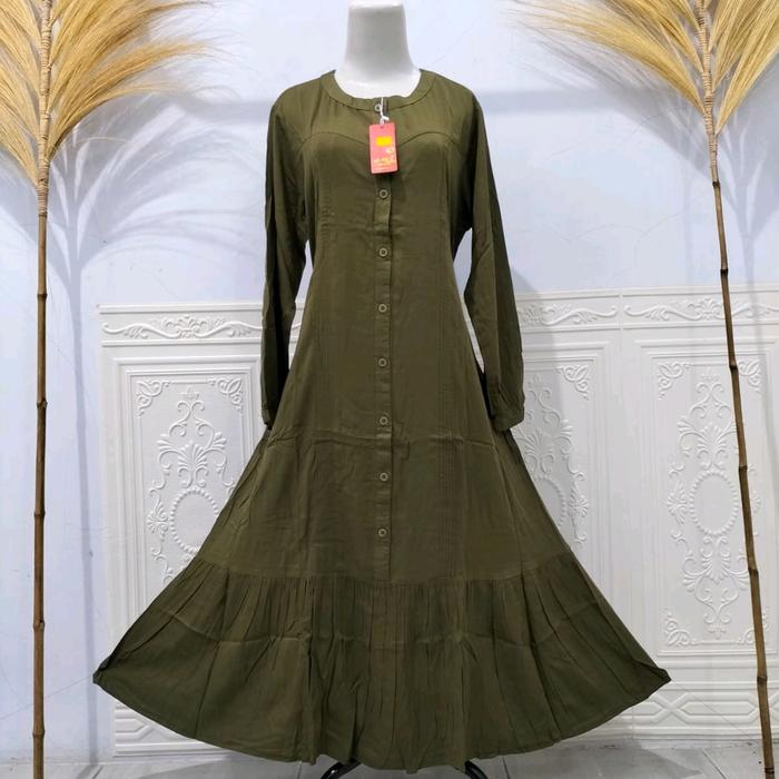 gamis polos cantik bahan katun twil premium  ori tebal