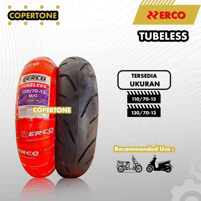 ERCO BAN LUAR MOTOR MATIC MERK ERCO 110/70 & 130/70 RING 13 TUBELESS FULL PRESS - MOTOR MATIC NMAX P