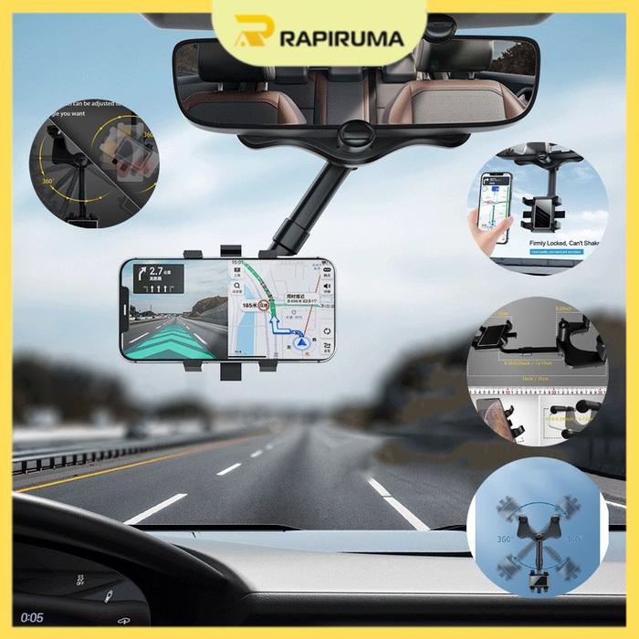 Holder Hp Mobil Putar 360° Multifungsi / Holder Kaca Spion Universally All Car Rearview Mirrors / p