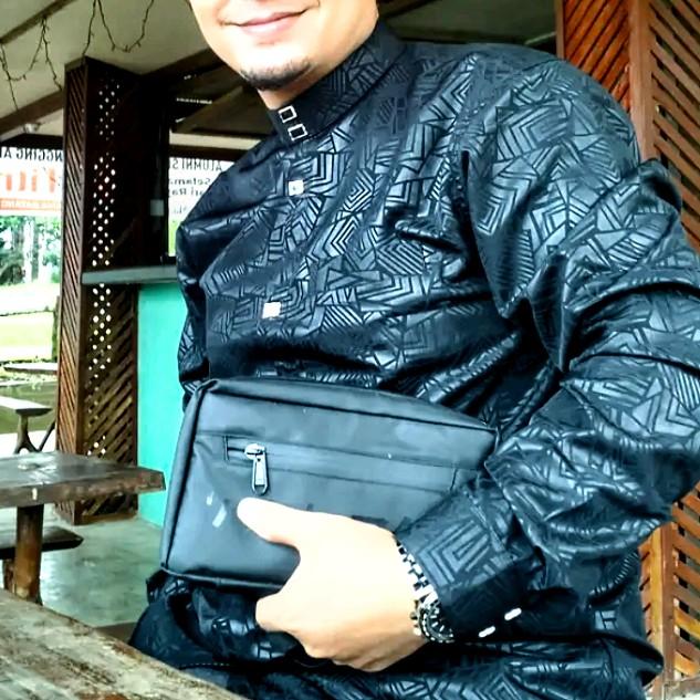 koko muslim Kemeja koko sultan Warna hitam Sultan Putih Baju Pria Dewasa Kain Lembut