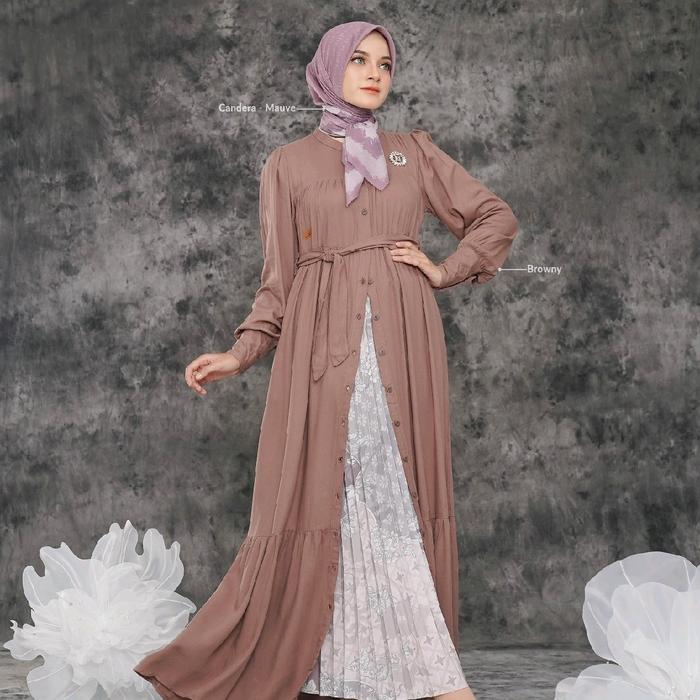 NADHEERA LUXURY DWEENA DRESS SIZE L BROWNY