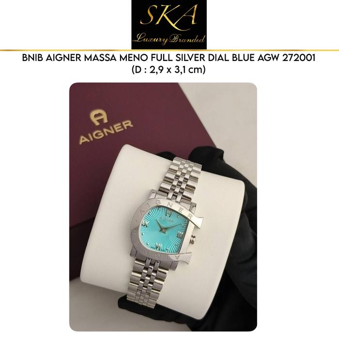 WATCH AUTHENTIC AIGNER MASSA MENO FULL SILVER DIAL BLUE AGW 272001