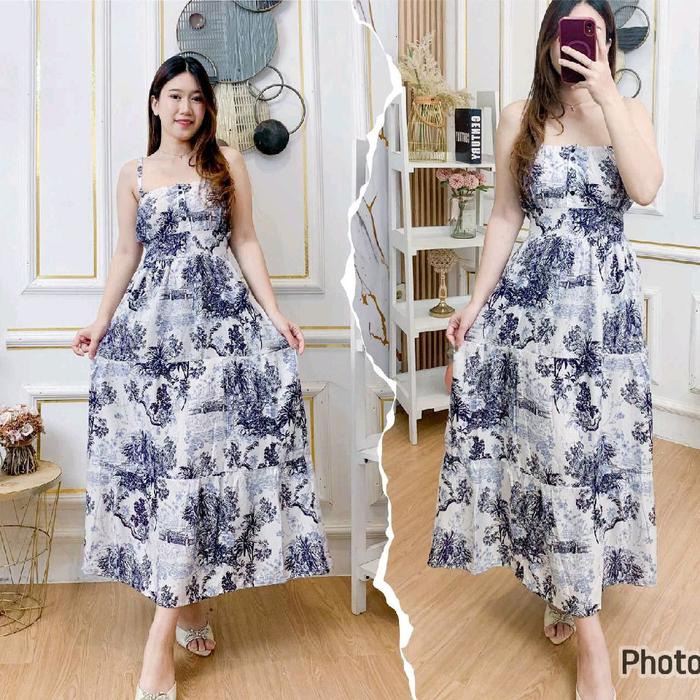 Longdress noemi / daster panjang tali satu / baju tidur wanita / daster bali kekinian