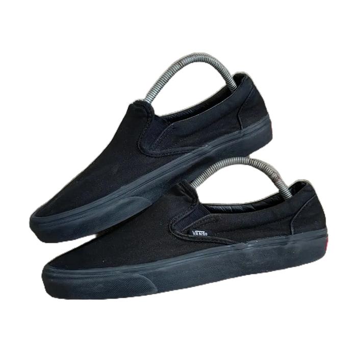 [ FLASH SALE ] SEPATU PRIA WANITA SLIP ON CLASSIC FULL BLACK SEPATU WANITA HITAM POLOS SLIP ON KASUA
