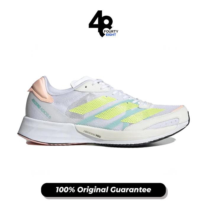 Sepatu Lari Wanita Adidas Adizero Adios 6 White Pulse Lime (GY0910) Original
