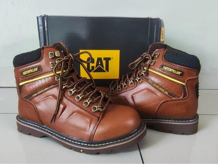 SEPATU SAFETY CATERPILLAR SEPATU BOOTS MARTIN KULIT PRIA ANTI BENTURAN BERSOL BAJA