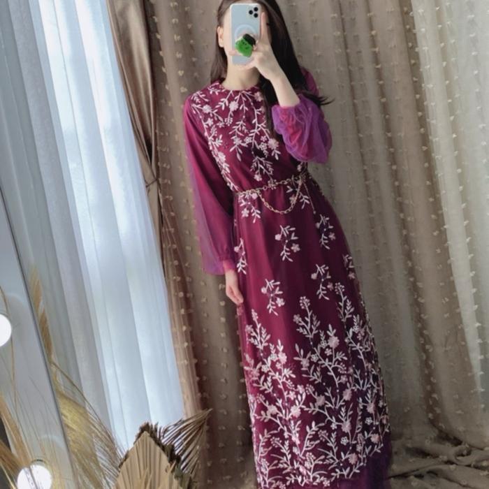 VAEESAN.ID || Nabila Dress || Dress Hijab Brukat || Gamis Collection Lebaran || Gamis Kondangan Prem