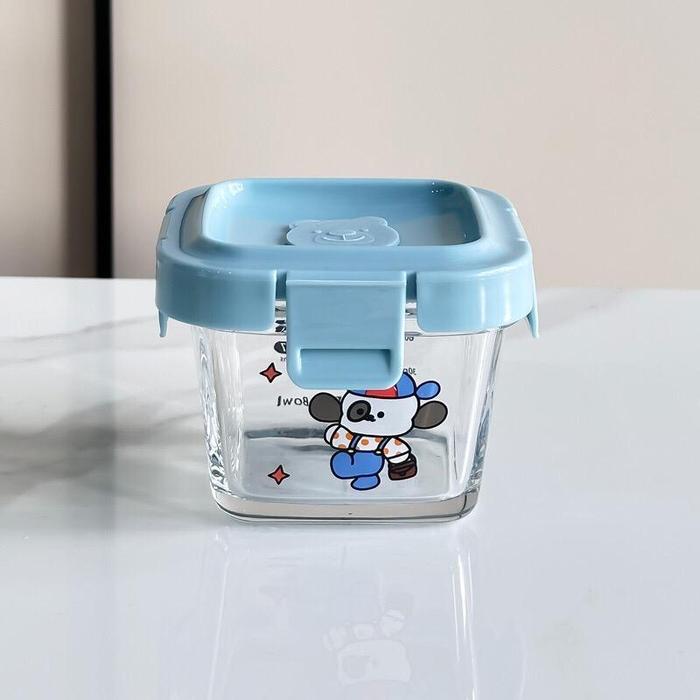 INCESSBABY Tempat Mpasi Kaca Wadah Mpasi Kaca Penyimpanan Mpasi Glass Baby Food Container