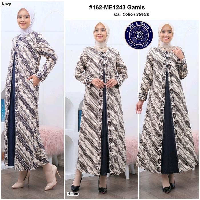Gamis Outer Batik Wanita Lengan Panjang