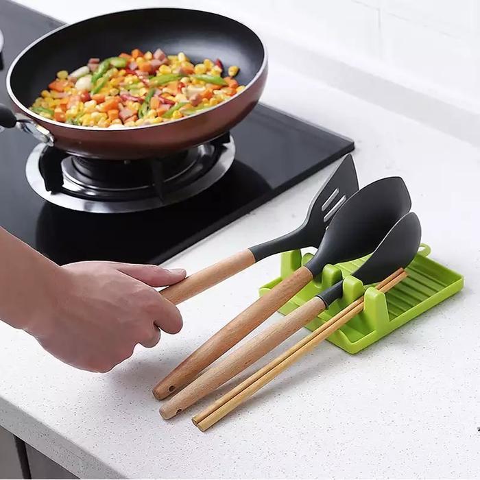 Holder Spatula Sendok Sumpit Multifungsi Tatakan Alat Masak 4 Slot