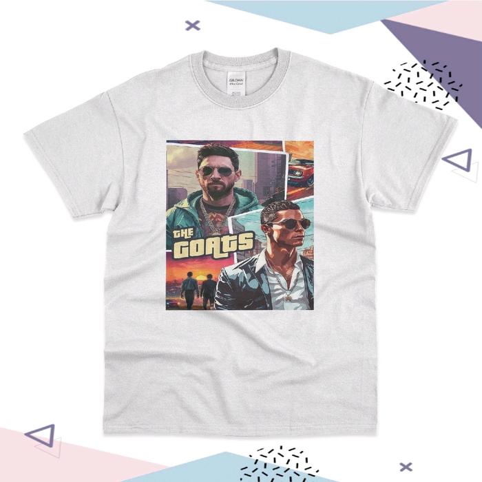 Kaos Anak Messi & Ronaldo Goat Versi Gta Fashion