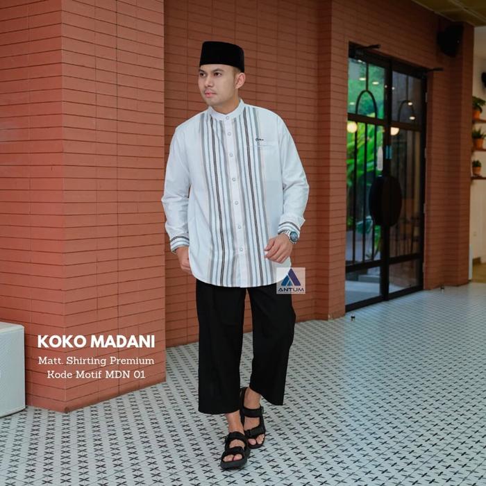 Koko MADANI seri Putih By ANTUM  Baju Atasan Pria Muslim Dewasa