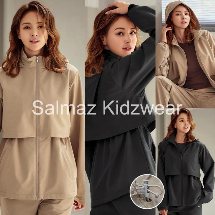 Jacket Hoodie Waterproof Windproof Wanita Dewasa STL MURAH