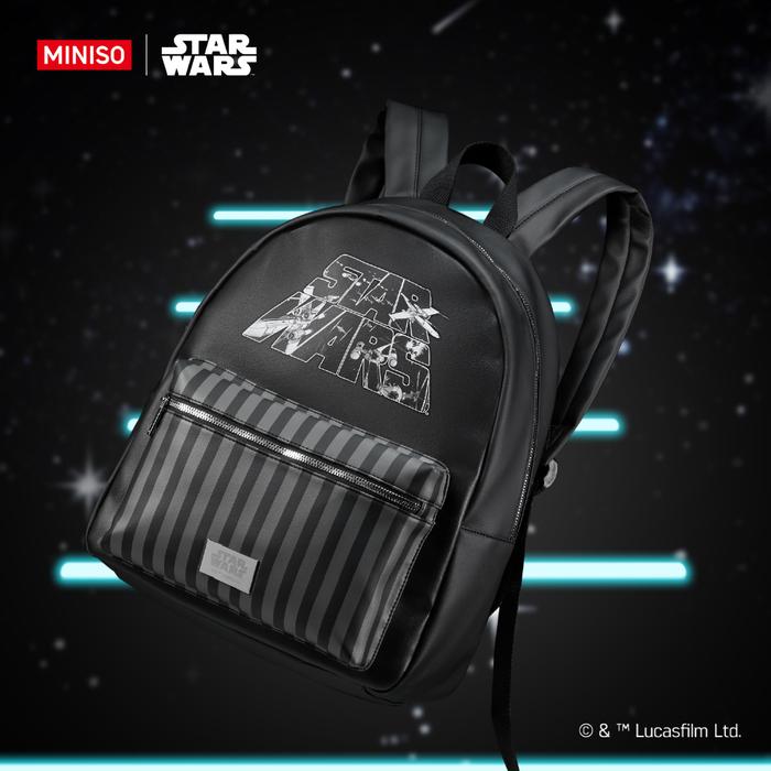 Miniso Star Wars Collection Logo Backpack Tas Ransel Hitam Multifungsi Tas Kantor Sekolah Kuliah