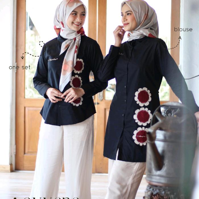NEW ARRIVAL D AYARA BLOUSE DAN ONE SET BY DANNIS COLLECTION Setelan Kemeja Celana dan Tunik Muslim W