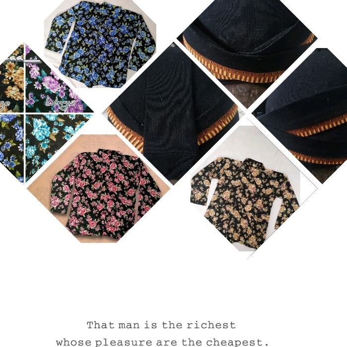 Surjan motif kembang dan blangkon solo hitam Lis komodo Pria baju sunan kalijaga pria