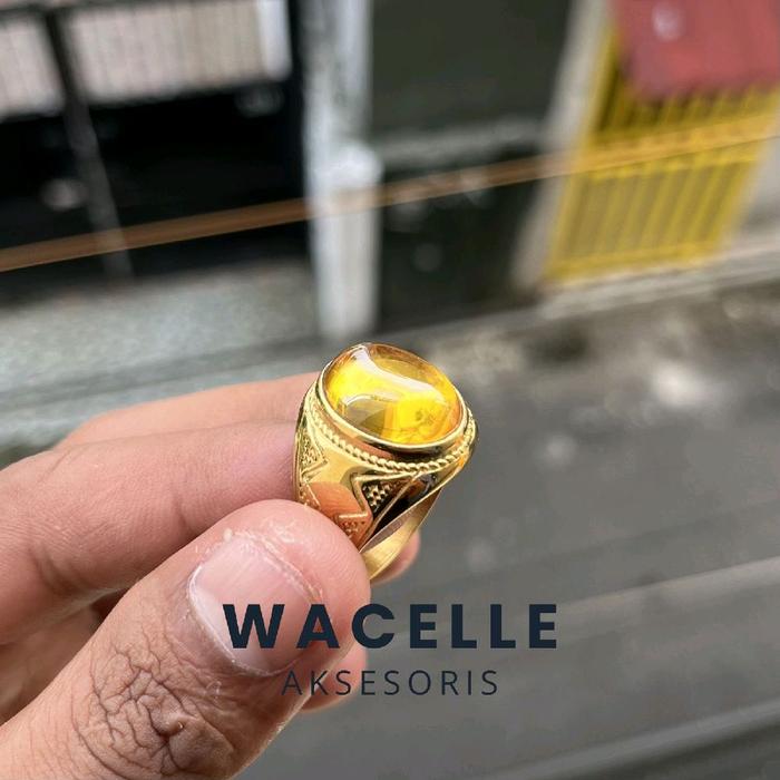 CINCIN BATU AKIK YELLOW TOPAZ MEWAH RING KUNING
