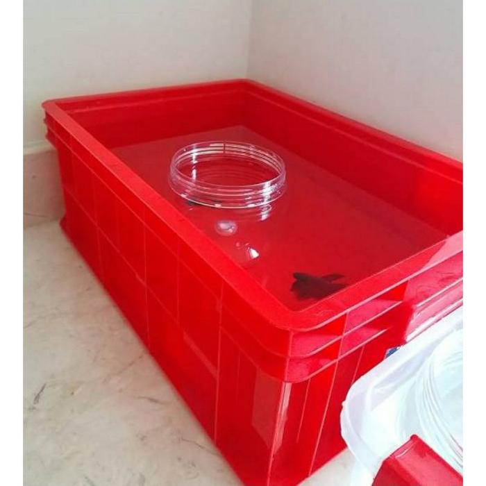 42x28x16 Box Container Green Leaf 2245 P / Bak Kolam Ikan 2245P Keranjang Industri Rak Susun Plastik