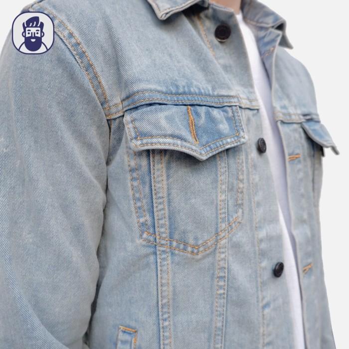 S㊚57 JAKET / TRUCKER DENIM JEANS PRIA WANITA BLUE / BIRU VINTAGE PULL&BEAR G✔AX