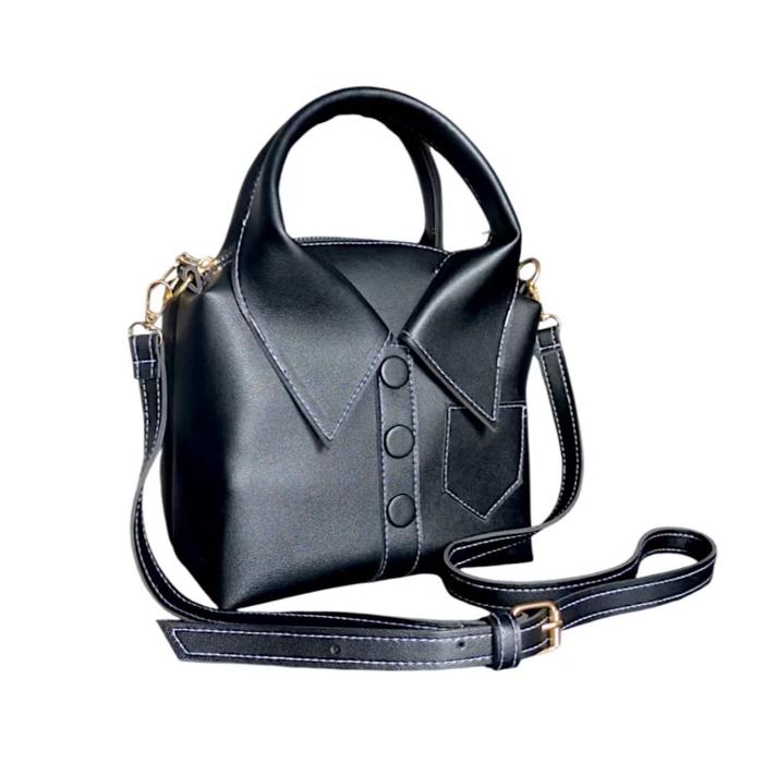 Tas Slempang Motif Kemeja Unik Lucu Pooll - Praktis dan Stylish - Selempang Hitam Slingbag Slingbag 