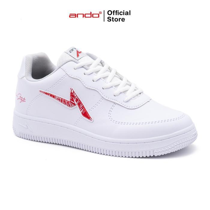 Ando Official Sepatu Sneakers Curtiz Pria Dewasa - Putih/Merah | COD