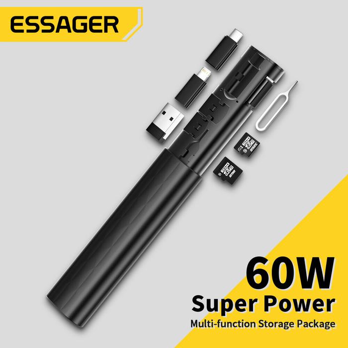 Essager USB C Kabel 60W Tipe C Cepat Pengisian Charger Multifungsi