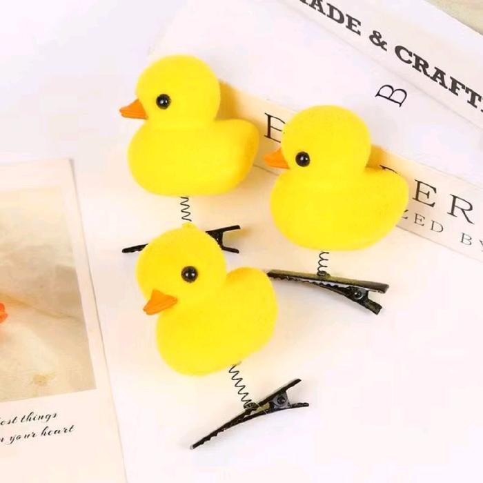 jepit rambut anak motif itik bebek duck hair clip 1 kantok isi 100 dan 50 pcs jepit rambut motif iti