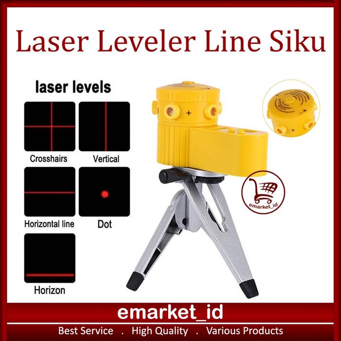 Laser Leveler Line Siku / Square Watterpass Kaki Tripod / Sudut Angle Corner Horizontal Vertikal
