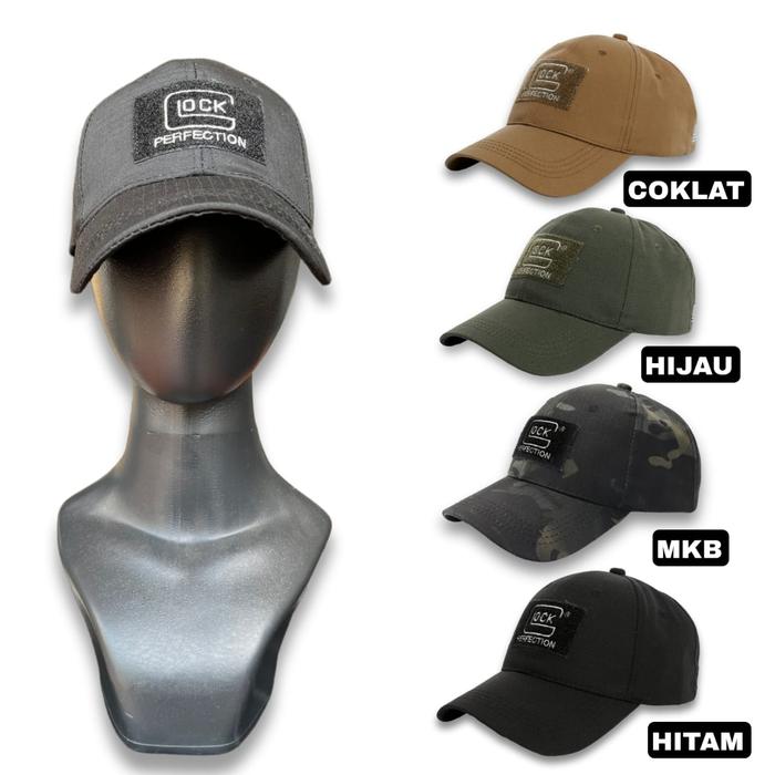 [TOPI GLOK VELCRO] Topi Glok Velcro Pria Fashion Olahraga Sport Outdoor fashion pria topi velcro glo