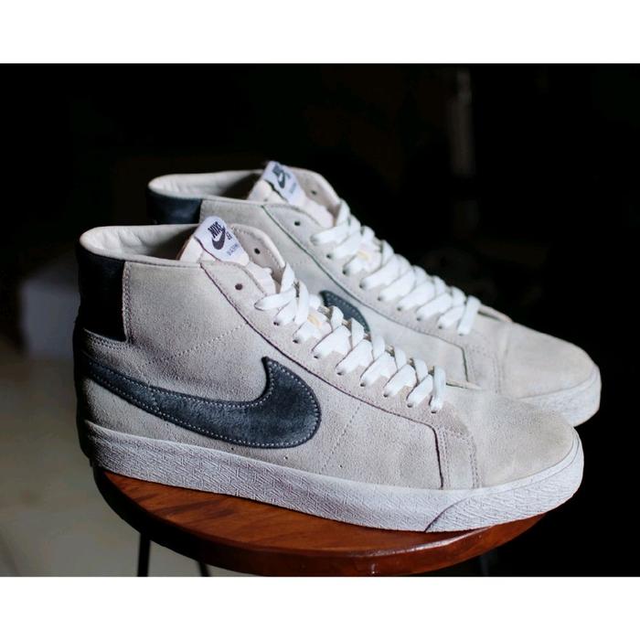 Sepatu Nike Blazer Grey Black Suede Leather Kulit Vintage not Converse Vans Timberland Paraboot Klem