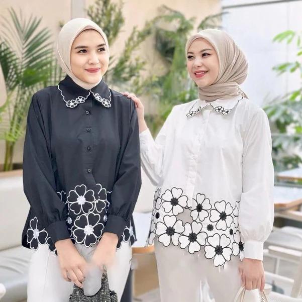 DIMA Wanita Katun Blouse DIMA Wanita Katun Bordir / Blouse Bunga Meda