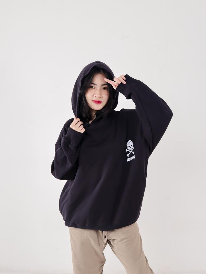 FANATICO The Skull Oversize Hoodie - Black