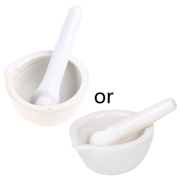 Porcelain Mortar and Pestle Spice Herb Grinder Mixing