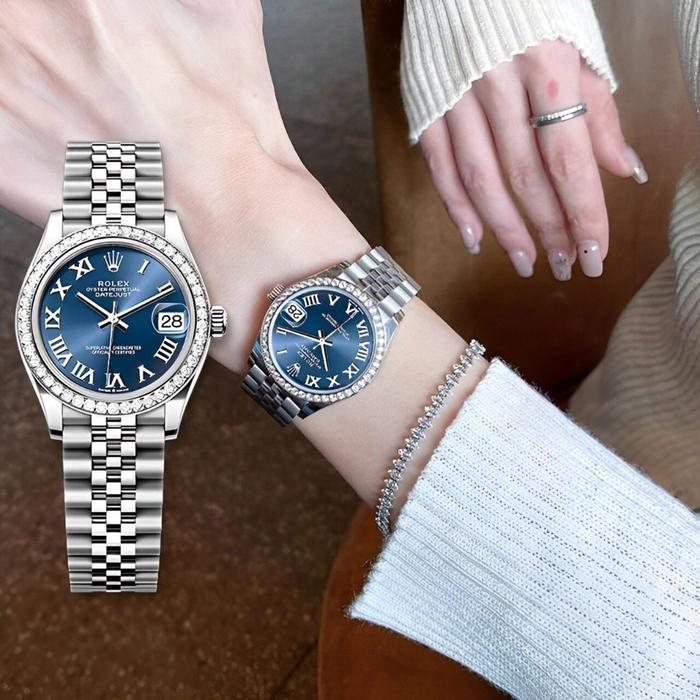 【100% ASLI】Original jam tangan rolex Wanita Rolex Datejust M278384rbr-0037 28mm Ready Stock18K gold