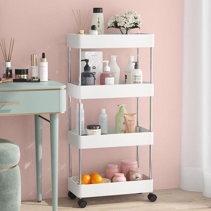 Rak dorong dapur kosmetik accessories snack multifungsi rak adjustable