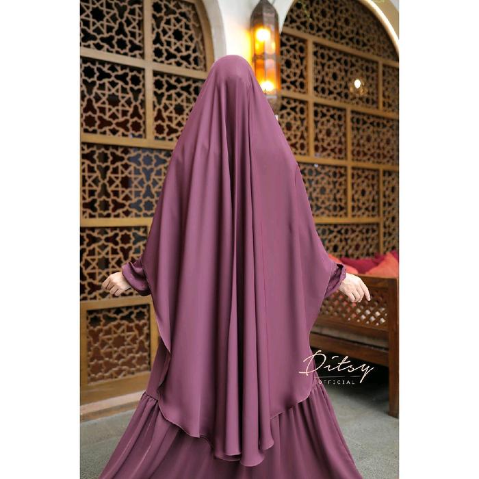 Ditsy Haala series warna burgundy Kerudung Muslim