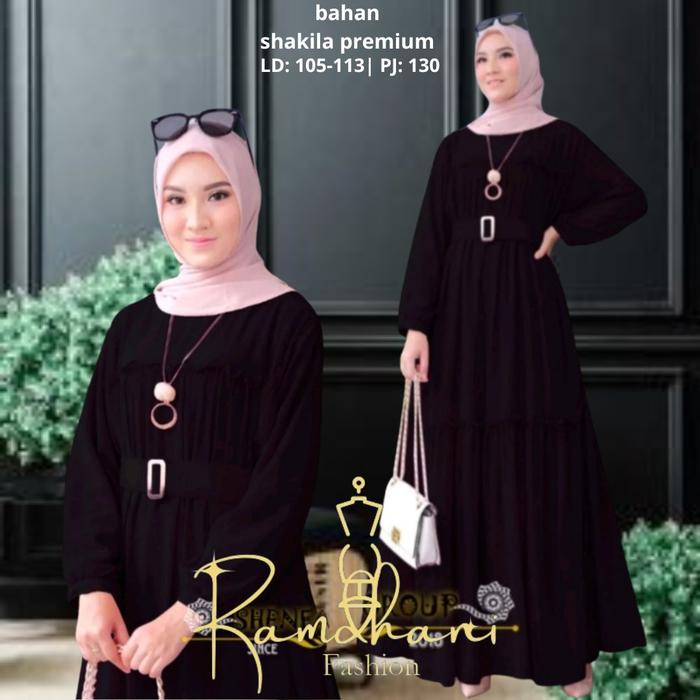 Gamis Crinkle Jumbo - Dewie Dress Maxi - Gamis Susun Wanita Kondangan Terbaru Free Sabuk ( Bisa Baya